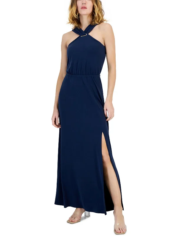 Women's Elegant Formal Outfit Womens Halter Polyester Maxi Dress