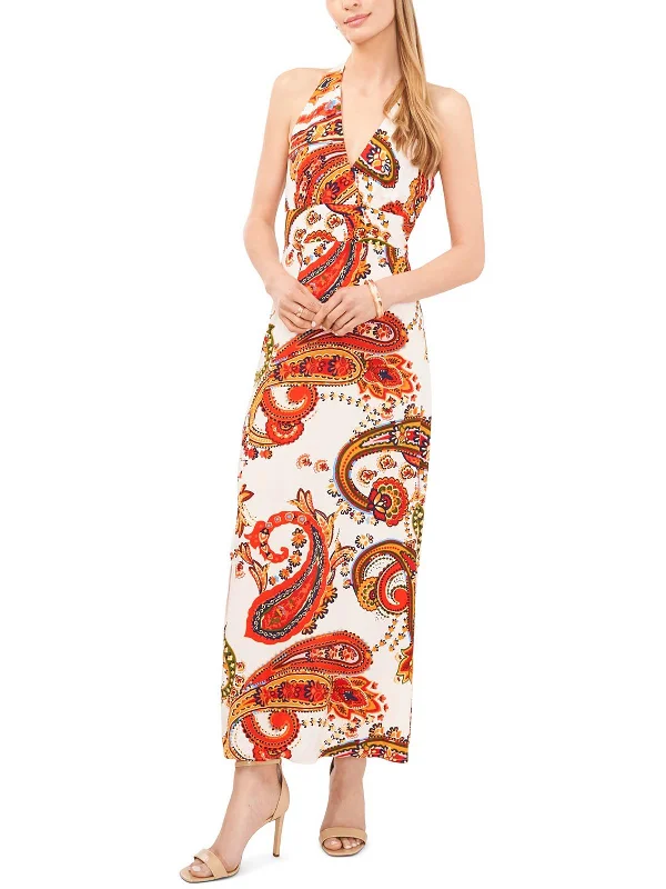 Outfits Ideas Womens Paisley Halter Maxi Dress