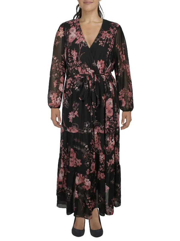 Women's Outdoor Activity Garments Womens Floral Print Polyester Maxi Dress