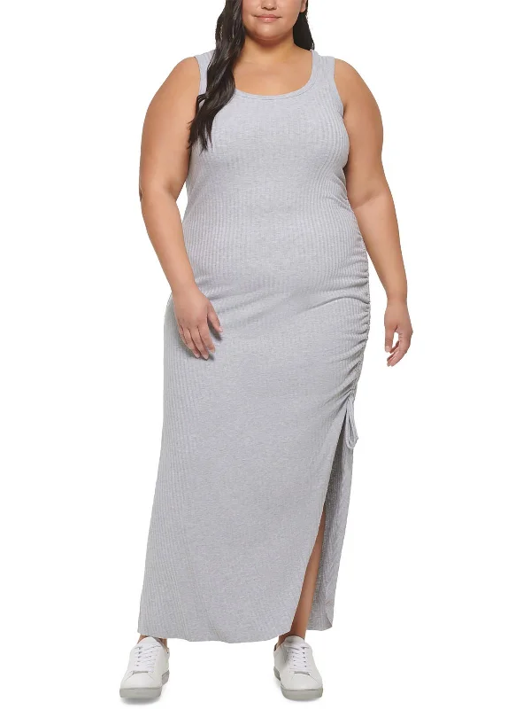 Modern Women's Wardrobe Essentials Plus Womens Knit Sleeveless Maxi Dress