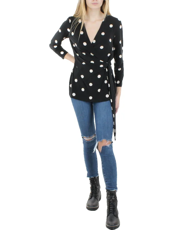 Women's Workout Garments Womens Side-Tie Dressy Wrap Top