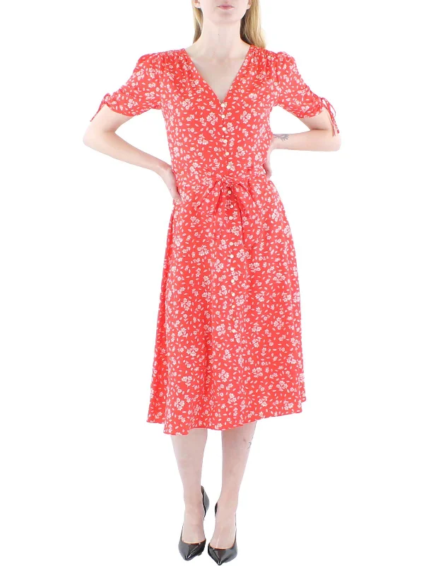 Sale For Women Womens Crepe Floral Print Fit & Flare Dress