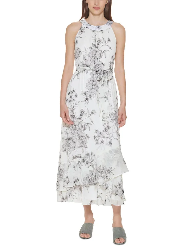 Stylish Dresses for Women Womens Floral Print Maxi Halter Dress