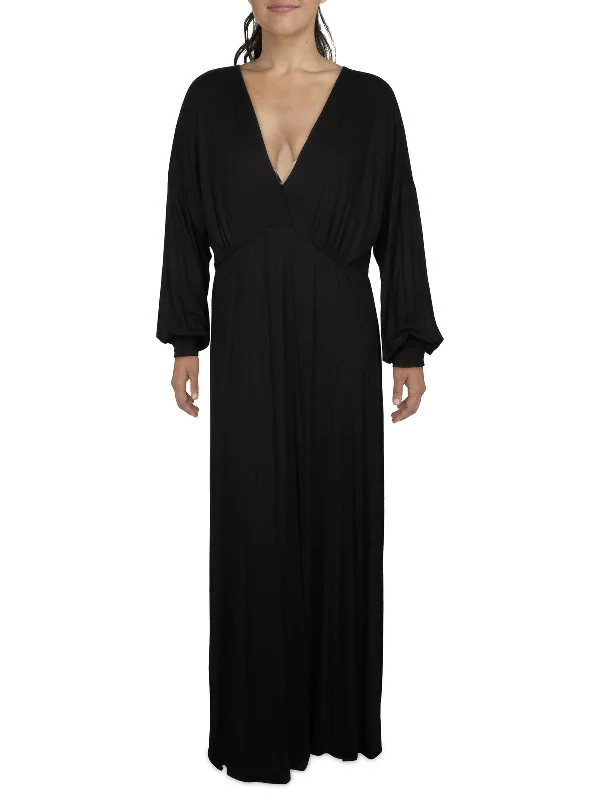 Casual Chic for Women Plus Womens Surplice Knit Maxi Dress