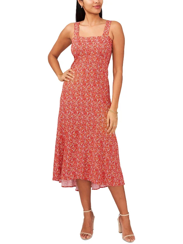 Women's Night-Out Outfit Petites Womens Floral Print Long Maxi Dress
