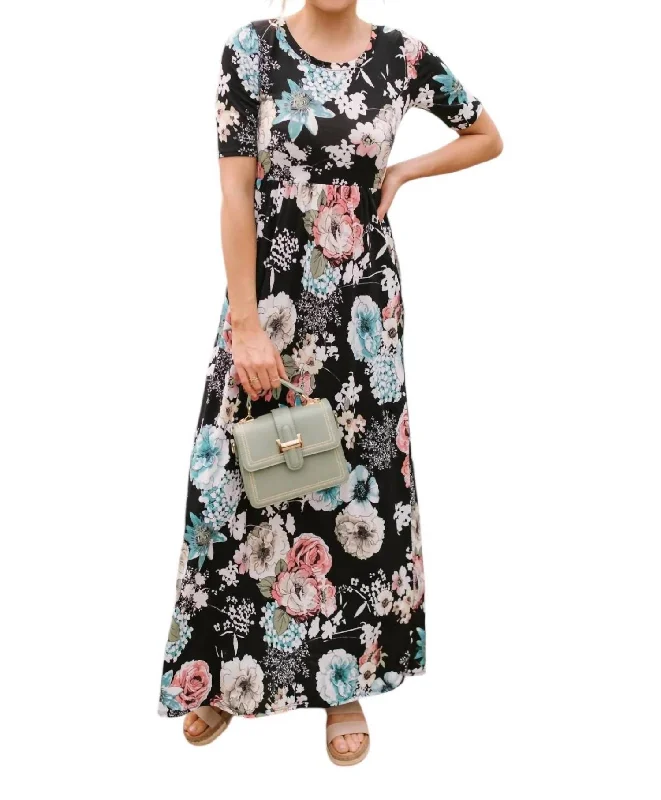 Trendy Athleisure Clothing For Women Date Night Maxi Dress In Black