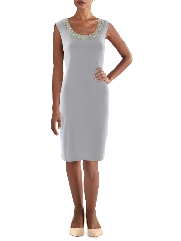 Chic Clothing For Women Womens Embellished Sleeveless Cocktail Dress