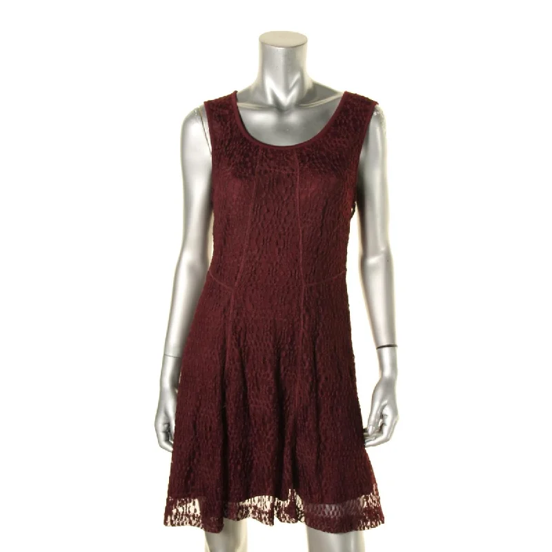 Chic Women's Clothing Online Petites Womens Lace Sleeveless Cocktail Dress