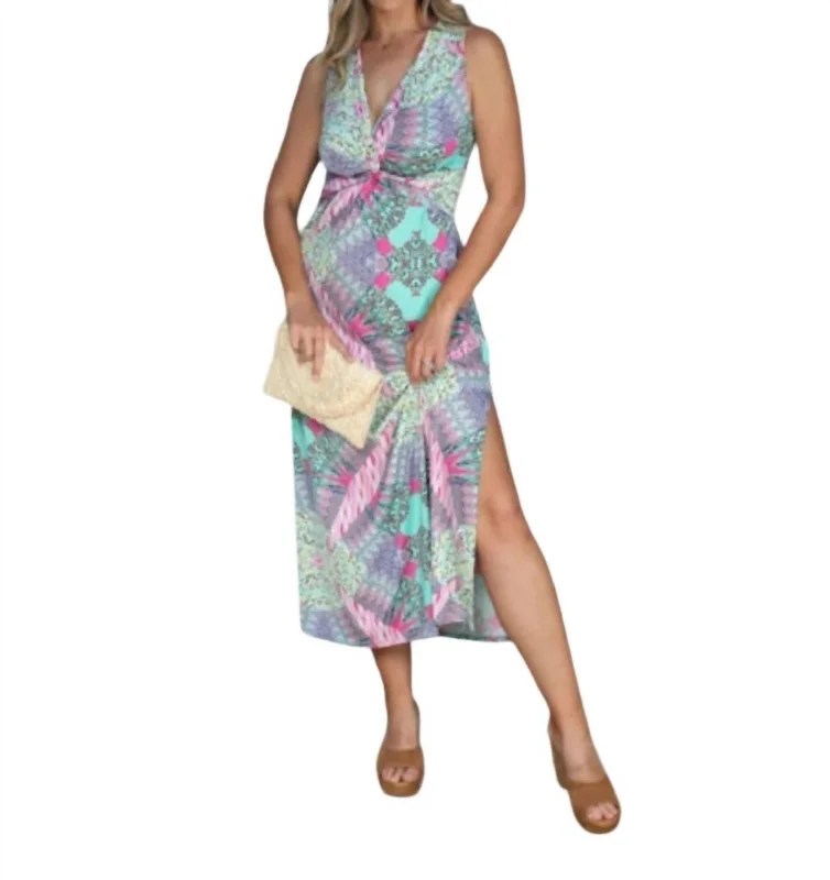 Stylish Dresses for Women Twist Sleeveless Maxi Dress In Memphis