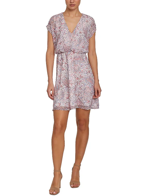 Vibrant Femme Fashion Womens Floral Print Mini Fit & Flare Dress