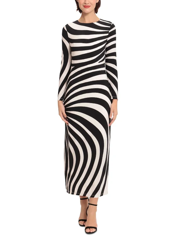 Relaxed Fit Women's Fashion Womens Knit Striped Maxi Dress
