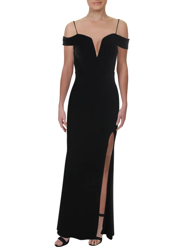 Women's Clothing for Every Occasion Juniors Womens Sweetheart Neck Off-The-Shoulder Maxi Dress