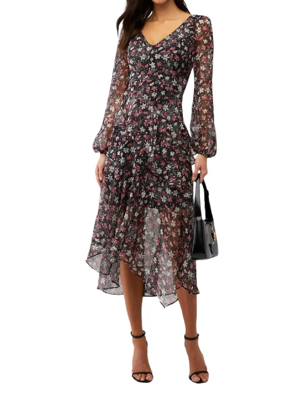 Women's Casual and Dressy Outfits Fairfax Dress In Fuchshia Gold Floral