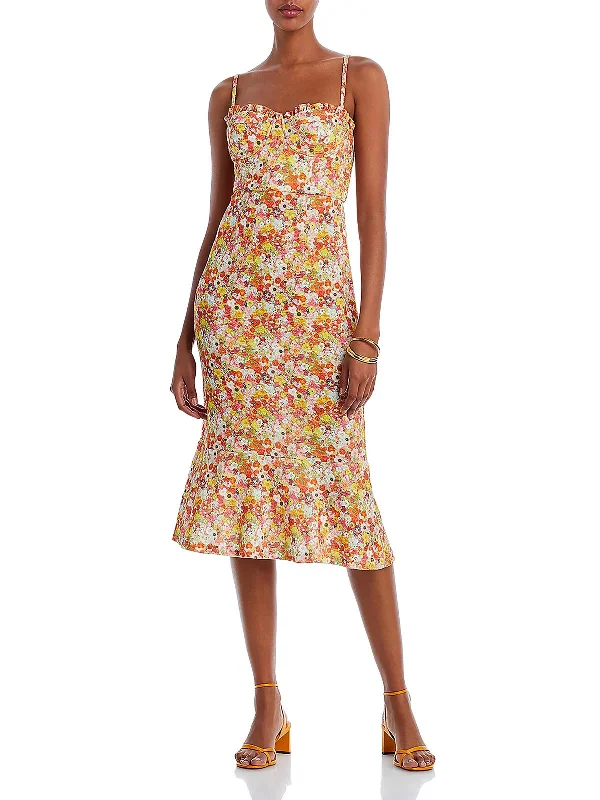 Flash Sale Event Ditsy Womens Ruffled Long Maxi Dress