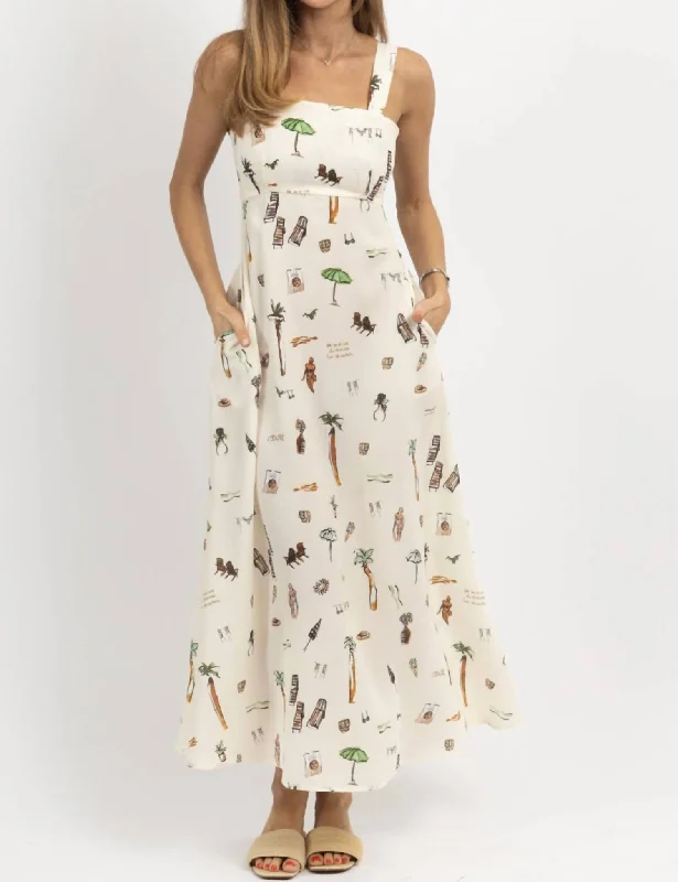 Elegant Women's Clothing Destination Backless Maxi Dress In Ivory