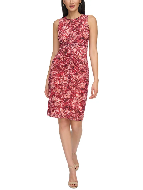 Stylish Women's Clothing Womens Knee Length Ruched Sheath Dress