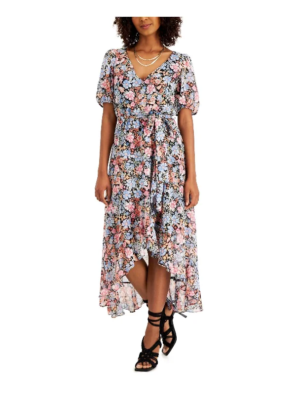Fashion Essentials Womens Chiffon Floral Fit & Flare Dress