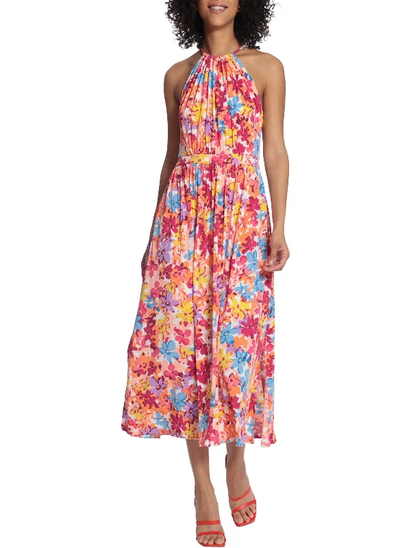 Affordable Women's Clothing Womens Floral Long Halter Dress