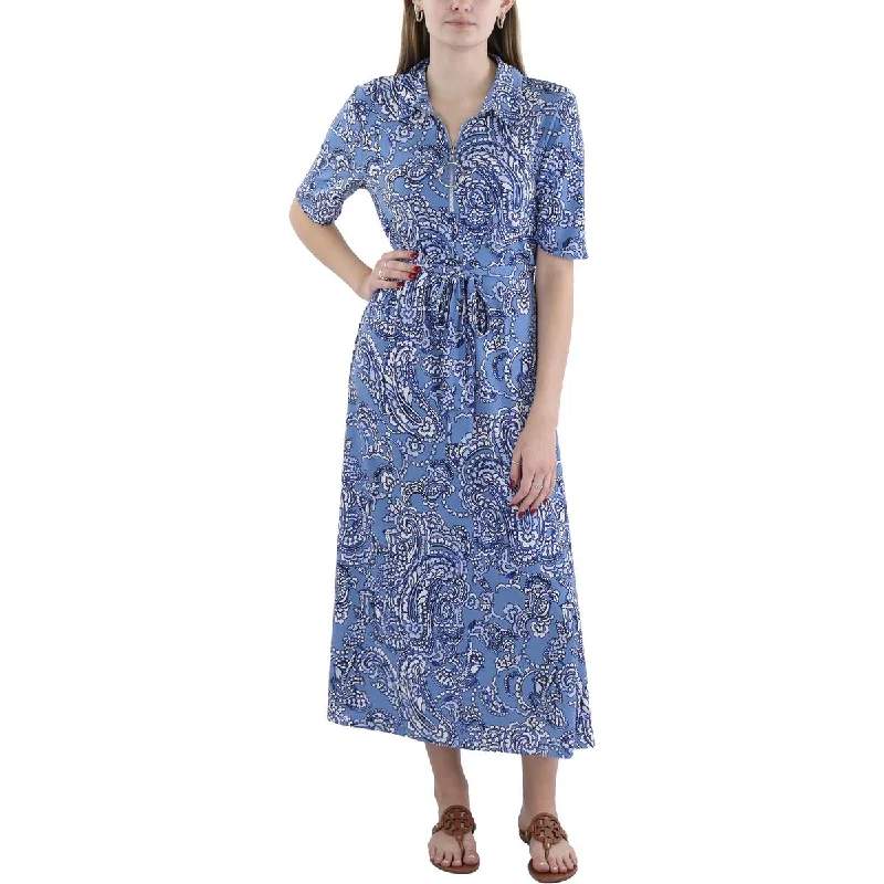 Women's Clothes for All-Day Comfort and Style Womens Floral Front Zip open Wear To Work Dress