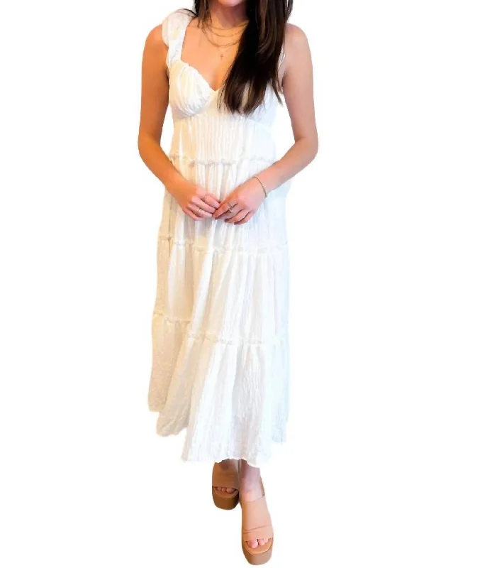 Flash Discount Sweetheart Maxi Dress In White
