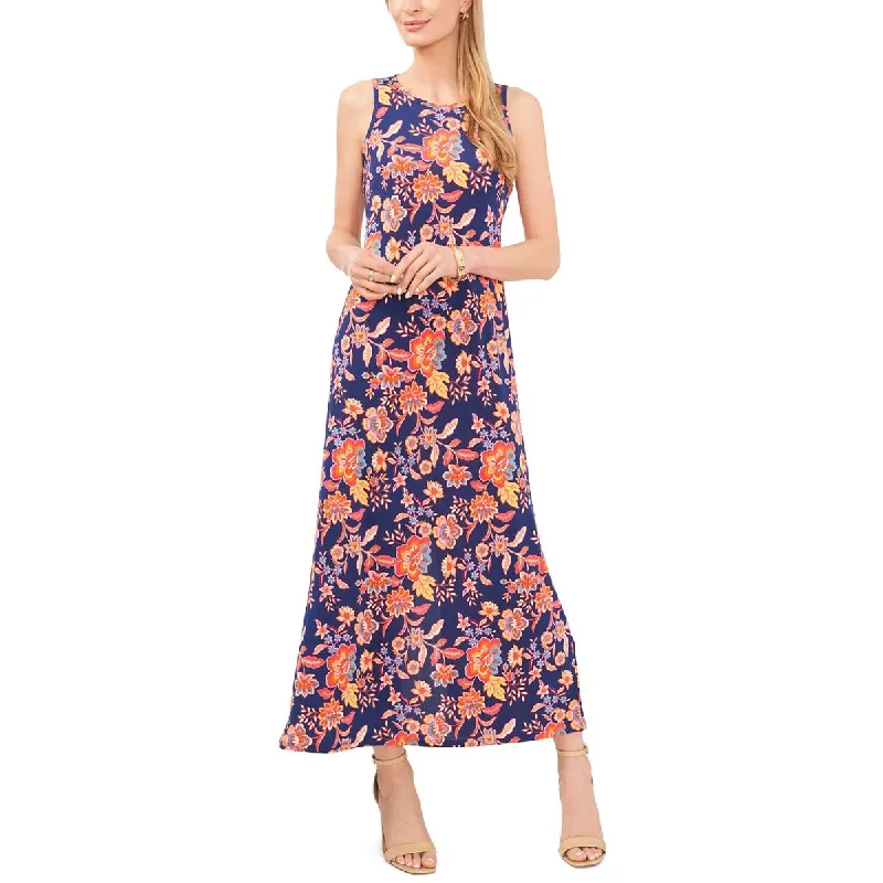 Clothes Woman Womens Floral Print Keyhole Maxi Dress