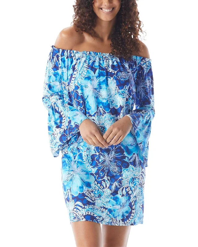 Women's Plus-Size Casual Outfit Beach House Smocked Dress