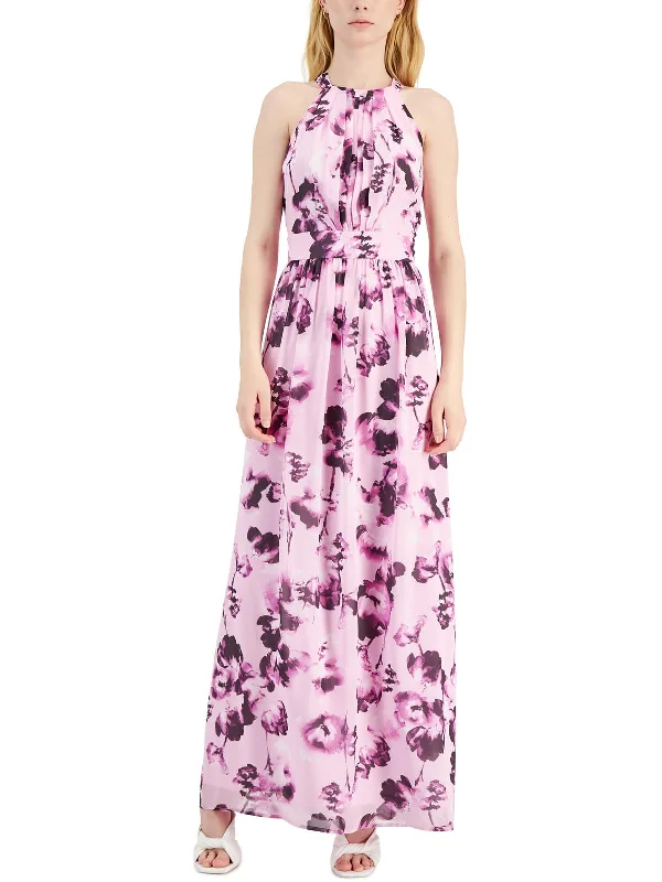 Rocker Chic Fashion Womens Floral Print Maxi Maxi Dress