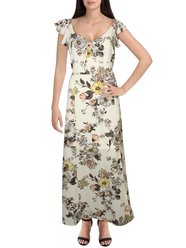 Women's Comfortable Lounge Outfit Womens V-Neck Floral Maxi Dress