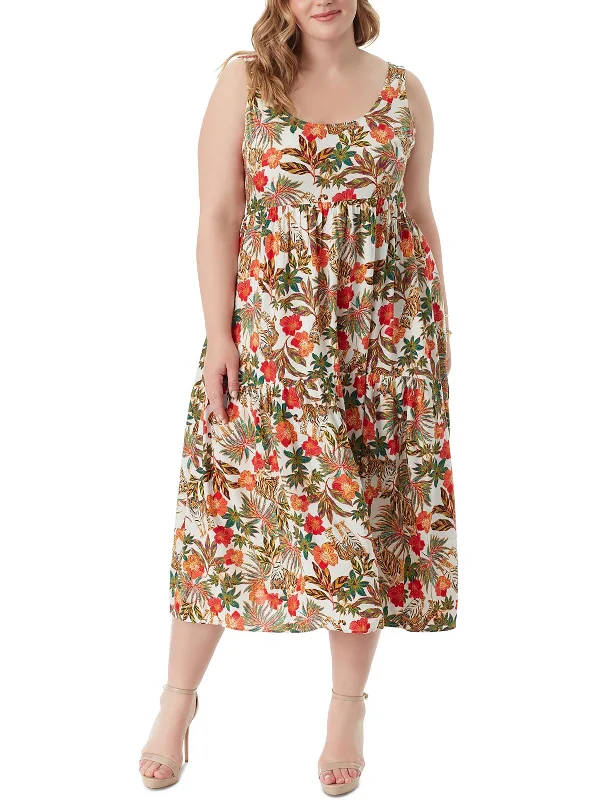 Best Clearance Sales Right Now Plus Cheryl Womens Floral Print Viscose Maxi Dress