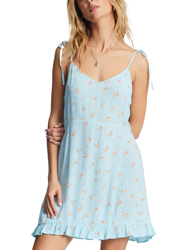 Premium Fabrics Womens Floral Print Viscose Fit & Flare Dress