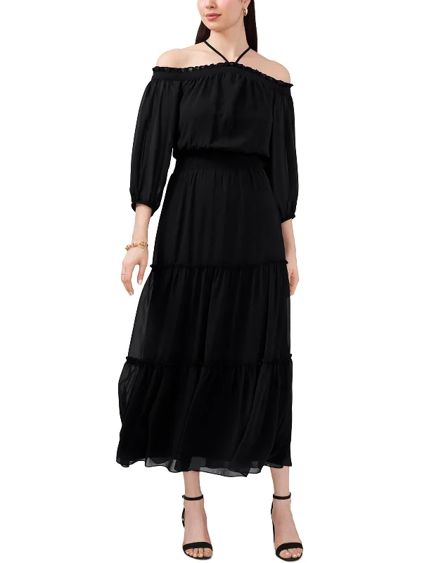 Trendy Women's Wear Womens Crepe Cut-Out Maxi Dress