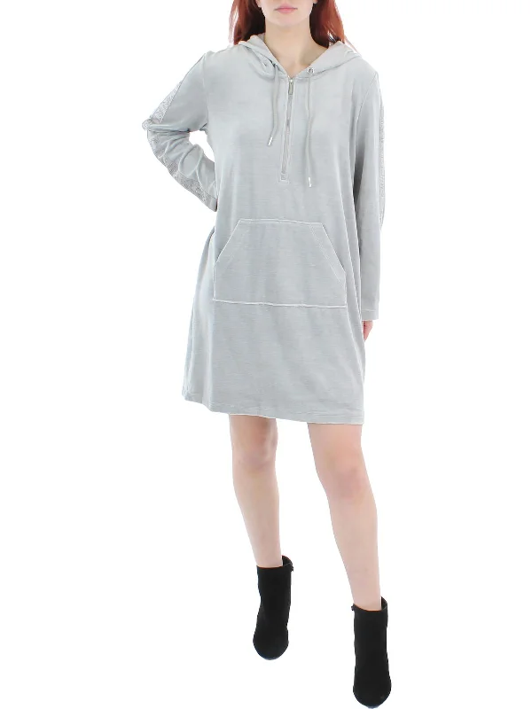 Casual Dresses for Women Womens Velour Mini Sweatshirt Dress