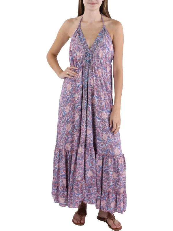 Women's Outerwear for All Weather Conditions Womens Full Length Paisley Maxi Dress