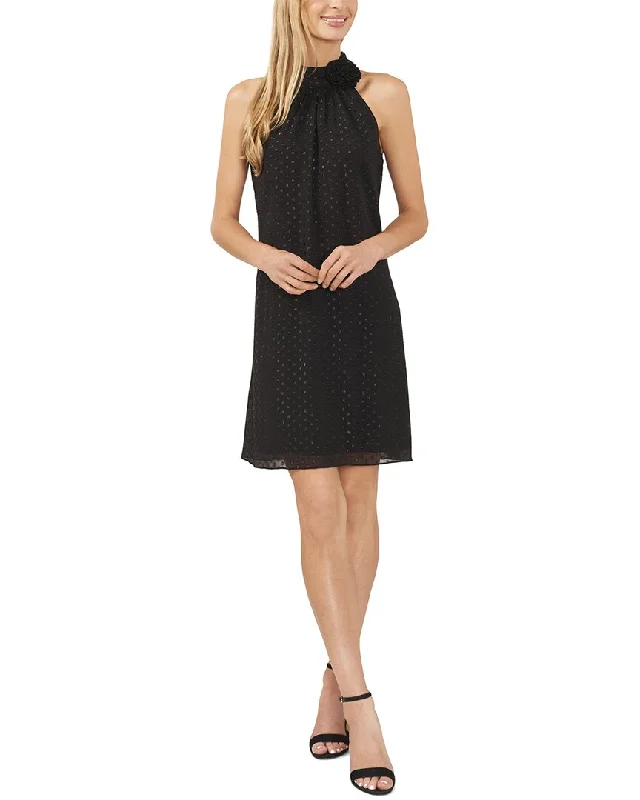 Plus Size Women Wear CeCe Sleeveless Halter Dress with Rosette