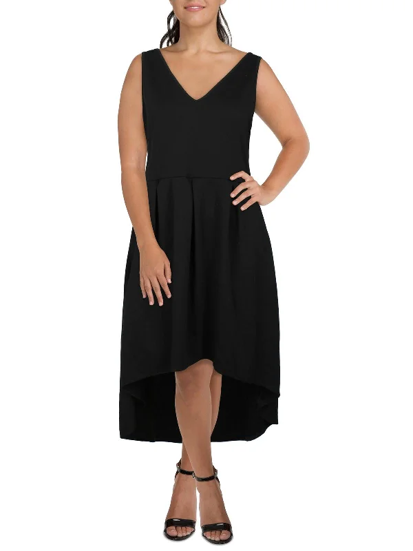 Evening Elegance Plus Womens Hi-Low Sleeveless Maxi Dress