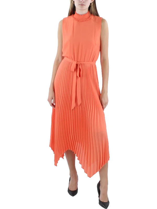 Casual Chic Women's Clothes Womens Georgette Sharkbite Hem Maxi Dress