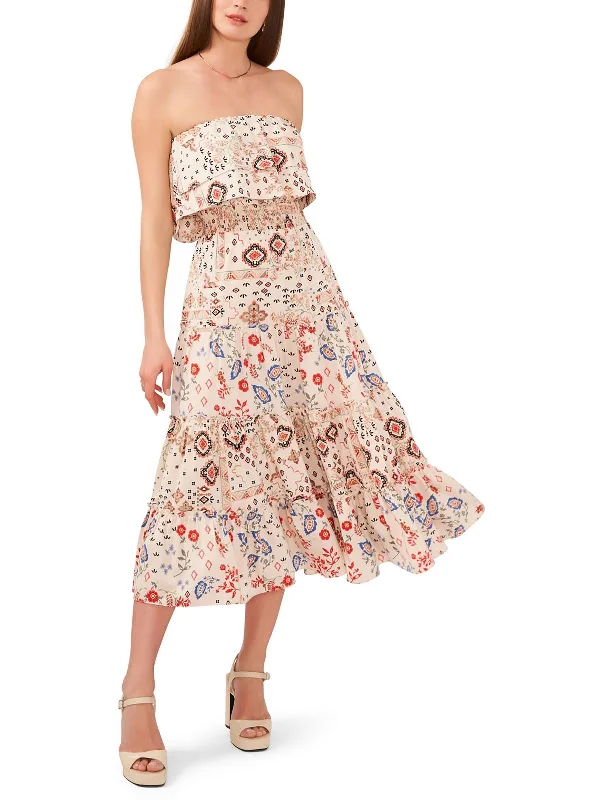 Cheap Women's Clothing Online Womens Printed Tiered Maxi Dress