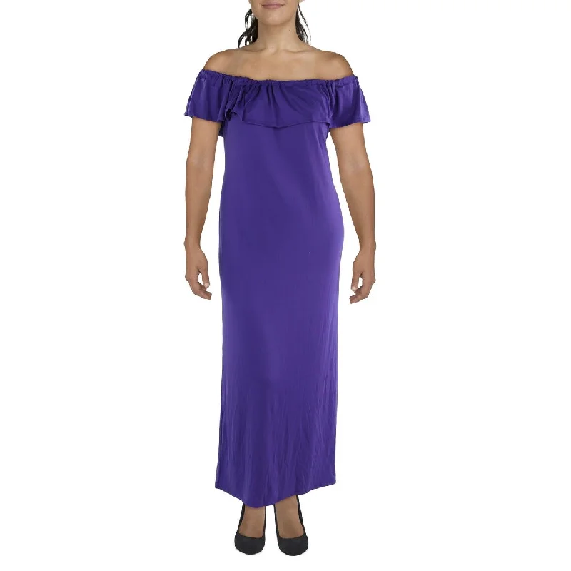 Casual Chic Clothing Plus Womens Full Length Ruched Maxi Dress