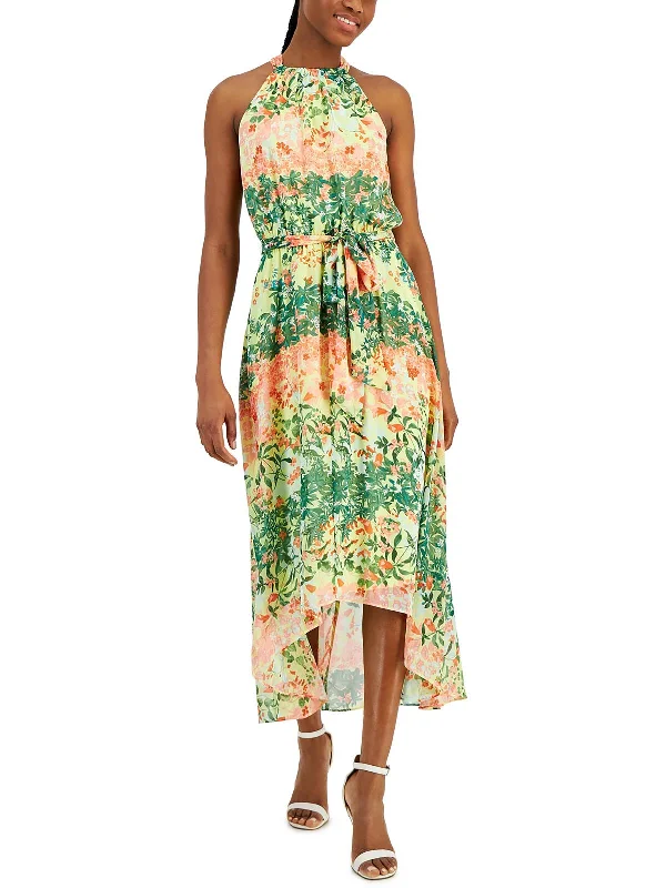 Women's Activewear Garments Womens Floral Print Polyester Halter Dress