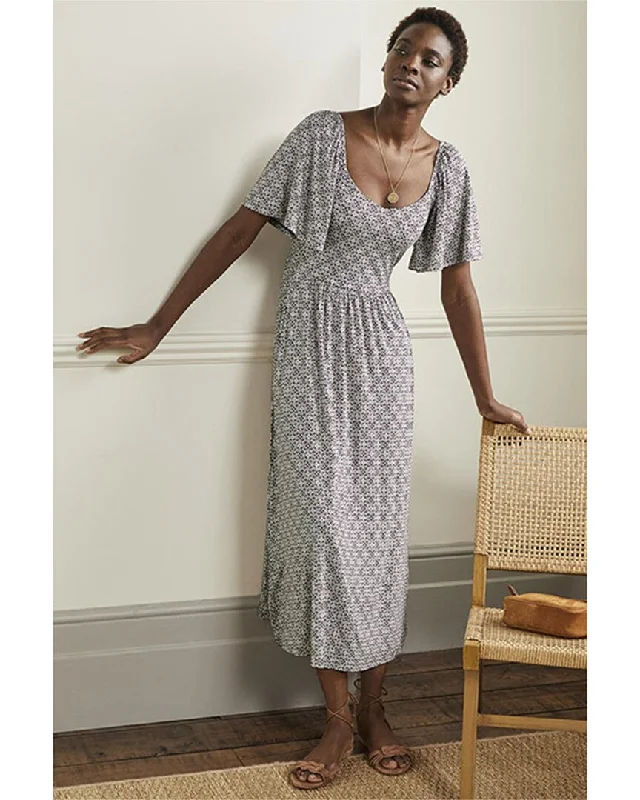 Save Big Boden Smock Detail Jersey Maxi Dress