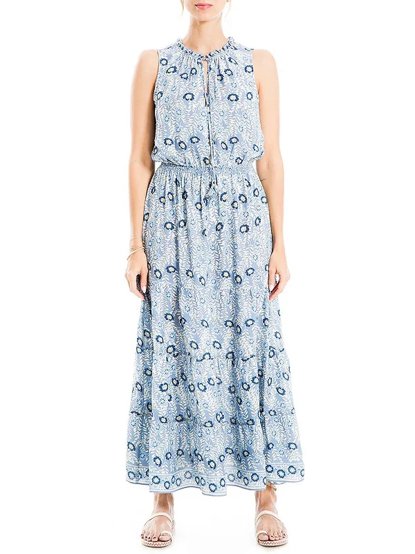 Casual Chic Women's Clothes Womens Floral Tiered Maxi Dress