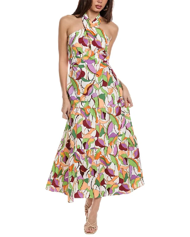 Effortless Chic for Women London Times Tiered Poplin Maxi Dress