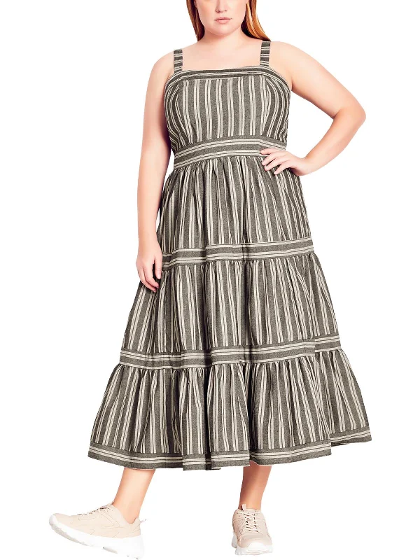 Women's Clothing For Holiday Travel Plus Womens Linen Blend Linen Maxi Dress