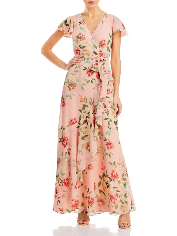 Luxury Women's Fashion Womens Floral Ruffled Maxi Dress