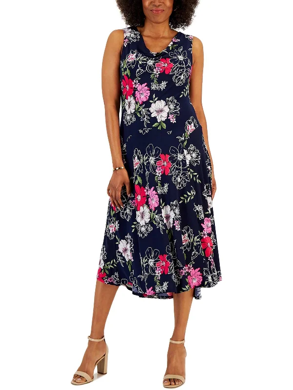 Women's Transitional Clothes Petites Womens Slouchy Long Maxi Dress