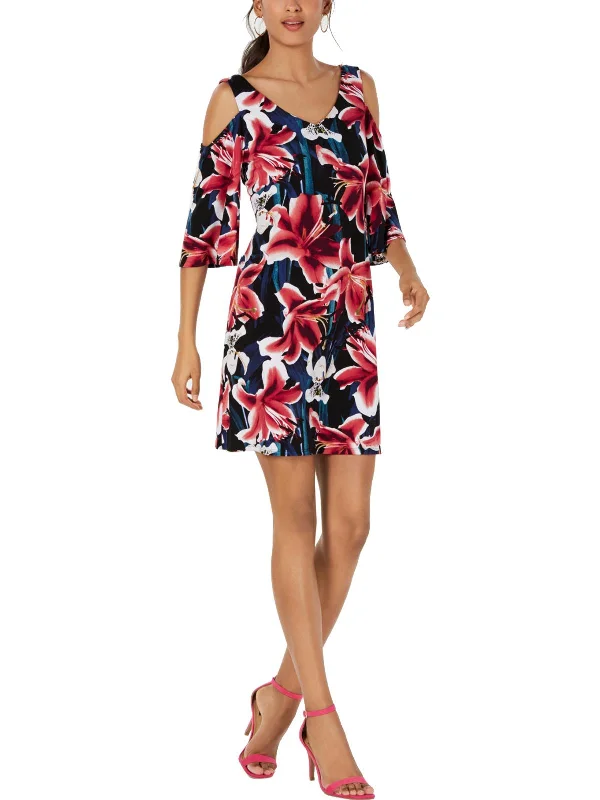 Women's Clothing Sets Womens Floral V Neck Cocktail Dress