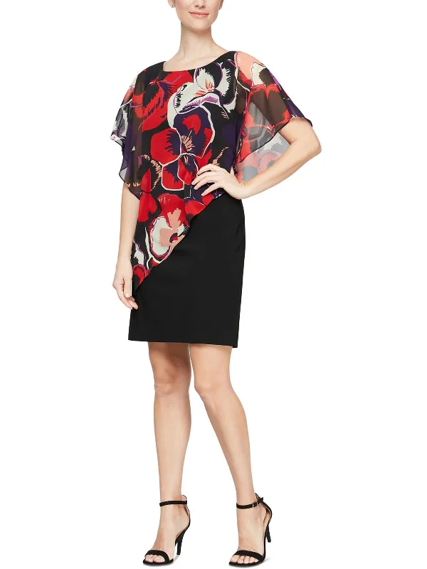 Trendy Street Style Womens Floral Print Polyester Sheath Dress