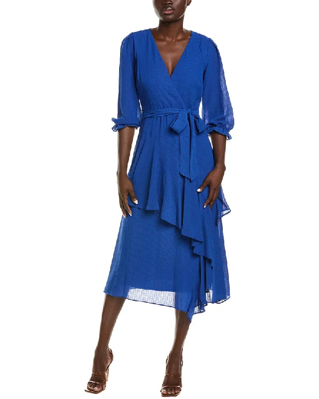Fashionable Women's Outfit Maison Tara Check Chiffon Maxi Dress