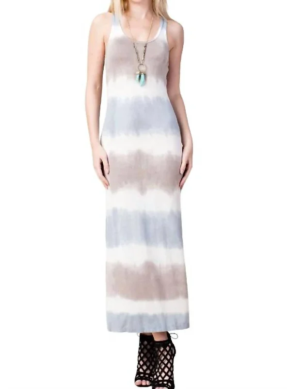 Timeless Women's Outfit Lottie Tie-Dye Maxi Dress In White Multi