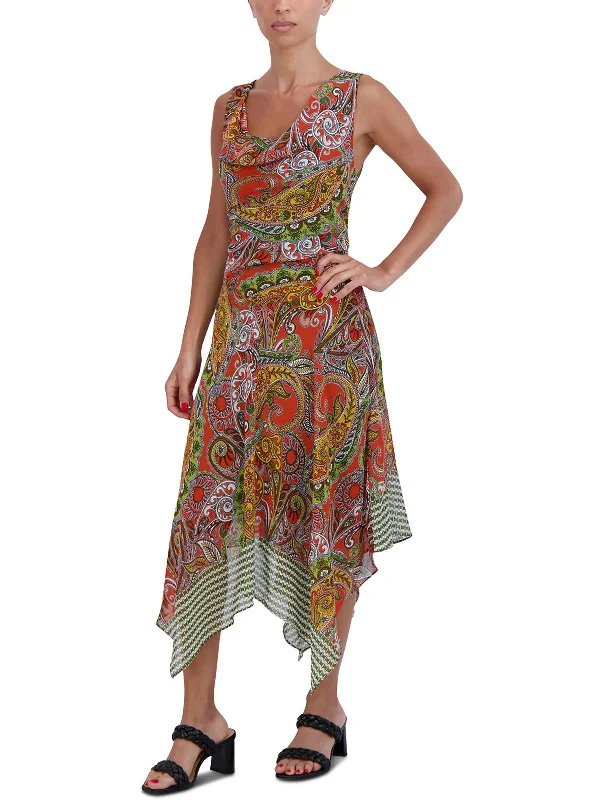 Comfortable Casual Women's Clothing Womens Paisley Chiffon Maxi Dress